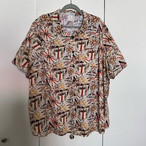 Eva Rose Tarot Card Stylish Graphic Short Sleeve Shirt 4X